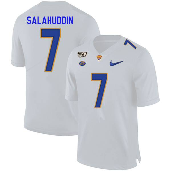 2019 Men #7 Mychale Salahuddin Pitt Panthers College Football Jerseys Sale-White